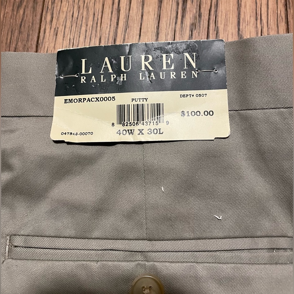 Ralph Lauren Men’s Dresspants, 40w X 30L In Putty - Picture 2 of 4